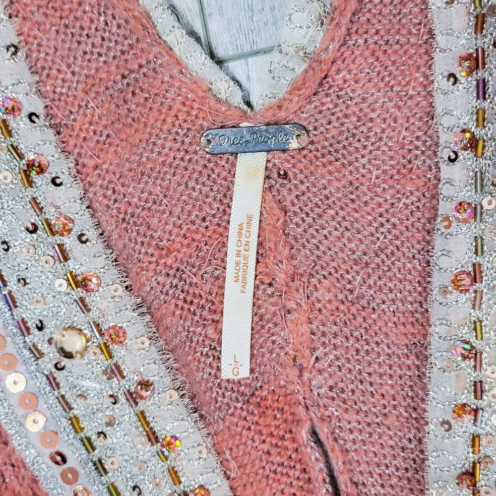 Free People Knit Sequin Detailed Dress Size Large